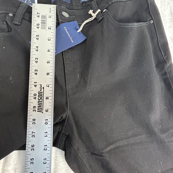 Charter Club Women Tummy Slimming Lexington Straight Leg Black Pants Size 16 New - Picture 10 of 12